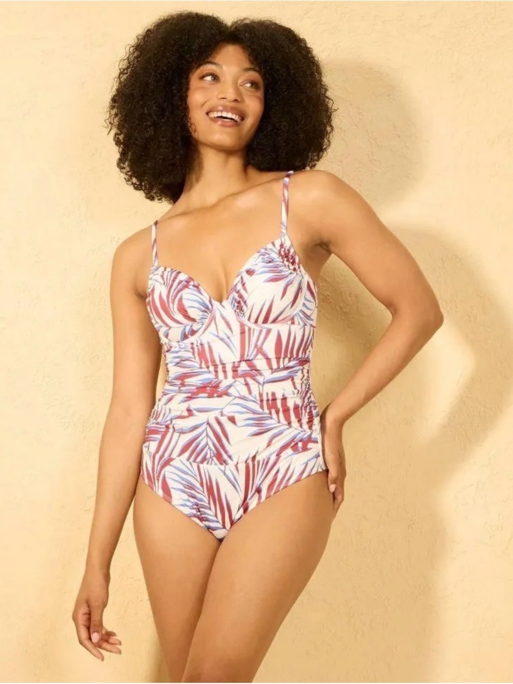Shade & Shore Red, Blue & White Print One Piece